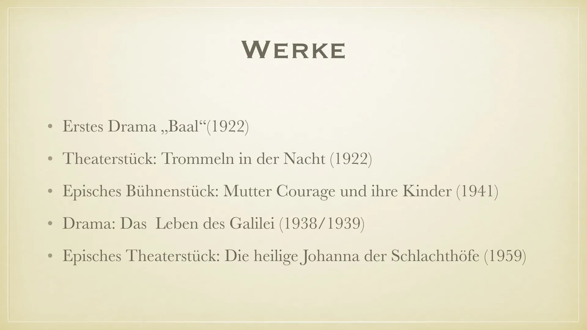 BERTOLT BRECHT
BIOGRAFIE • Bertolt Brecht kurz erklärt
●
Familie
Kindheit und Jugend
Studium und Militärdienst
●
●
●
• Werke
●
INHALT
Politi