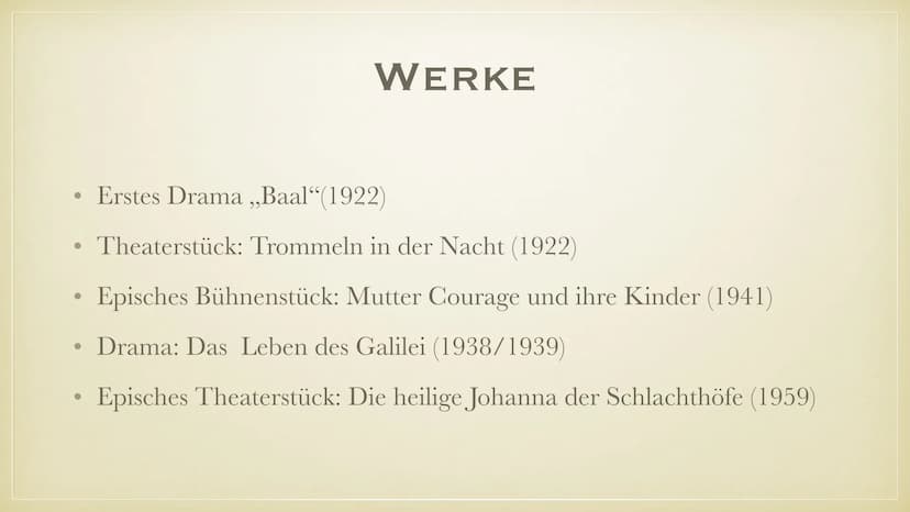 BERTOLT BRECHT
BIOGRAFIE • Bertolt Brecht kurz erklärt
●
Familie
Kindheit und Jugend
Studium und Militärdienst
●
●
●
• Werke
●
INHALT
Politi