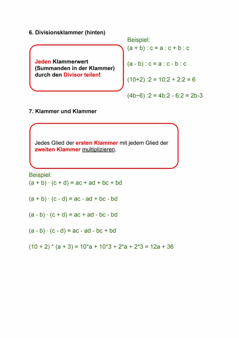 Die Verschiedenen Rechenklammern
Die Rechenregeln müssen in folgender Reihenfolge angewendet werden:
1. Klammern
2. Potenzen
3. Punktrechnun