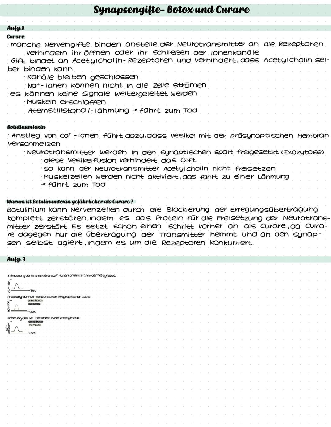Q1 LK
Stoff
Synapsengifte - Botox & Curare
Aufgabe 1: Erläutern Sie die Wirkung von Curare und Botulinumtoxin (Abb. 1). Stellen Sie eine be-