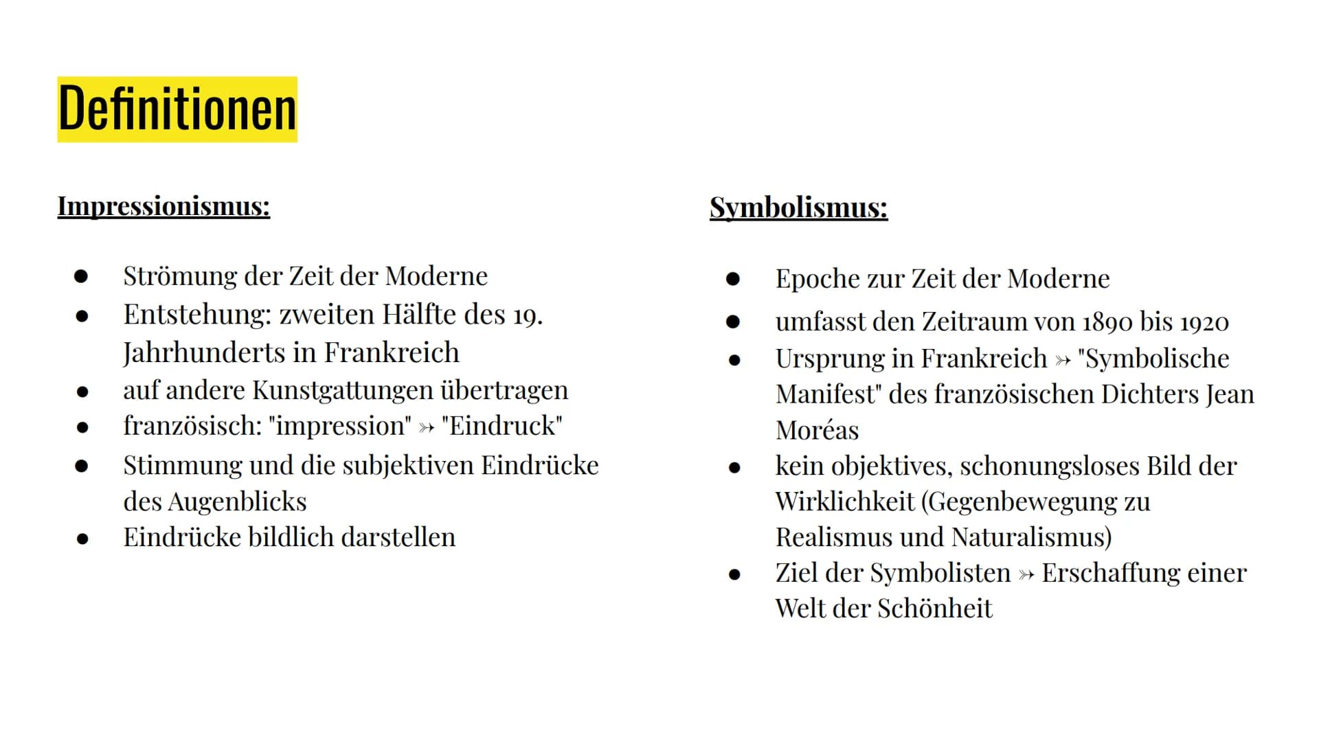 Impressionismus
und Symbolismus
1883 - 1923 Inhaltsverzeichnis
1. Einordnung in die Deutsche Literaturgeschichte
2. Definition von Impressio