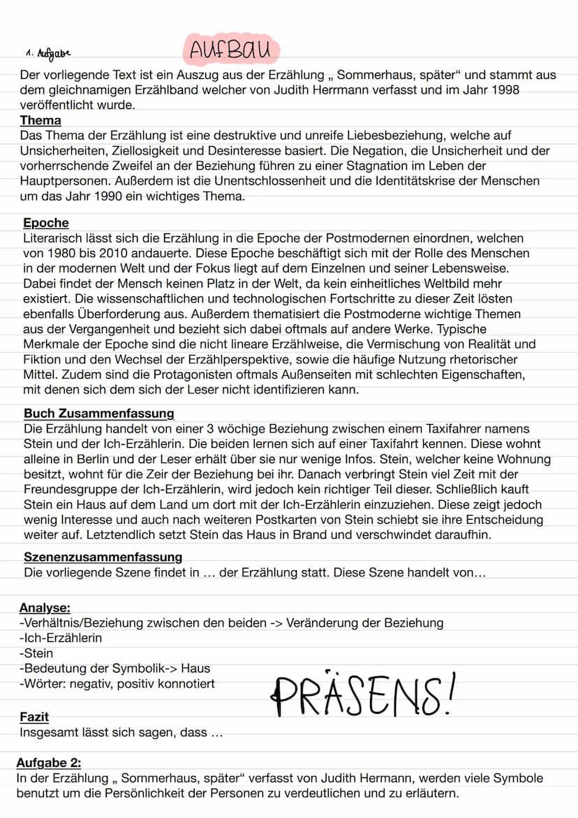 SPÄTER
4 verschieben
↓
keine
Lust
(diffuses Gefühl)
Unsicherheit
konkret
↓
äußeres
Gesellschaft
Ideale
Exposition
•W-Fragen
Deutschklausur
a