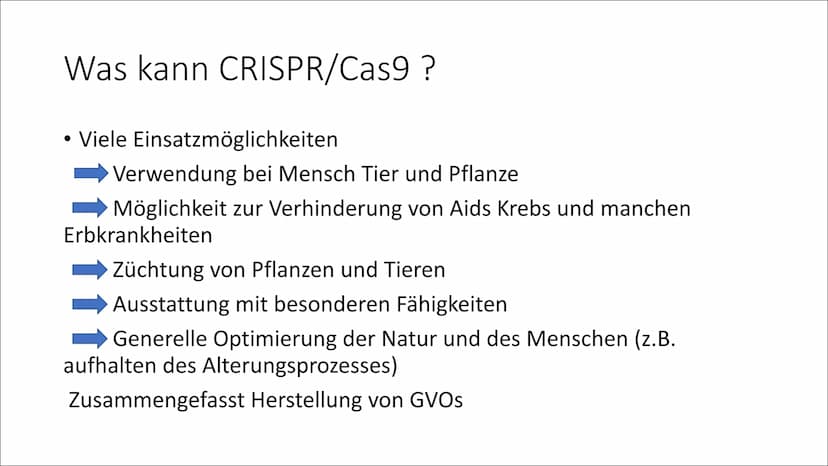 CRISPR/Cas9
K
X
||₁
D Was ist
CRISPR/Cas9?
CRSIPR/Cas9: Molekularbiologische
Methode zum Zerschneiden und
Verändern von Genen Entdeckung von