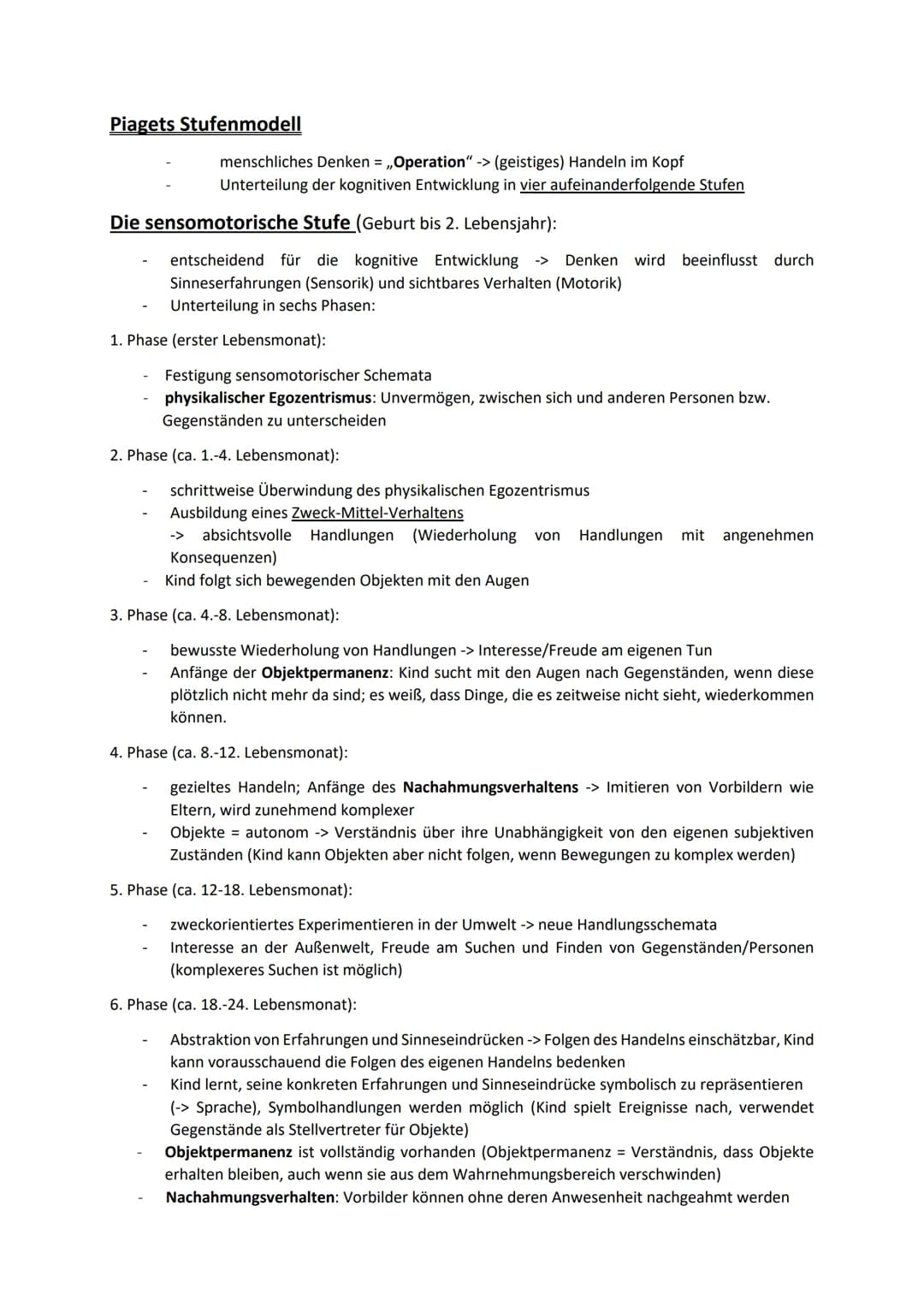 Kognitive Entwicklung nach Jean Piaget
Grundlegende Auffassung: ,,Piaget betrachtet die kognitive Entwicklung als Ereignis des
ständigen Wec