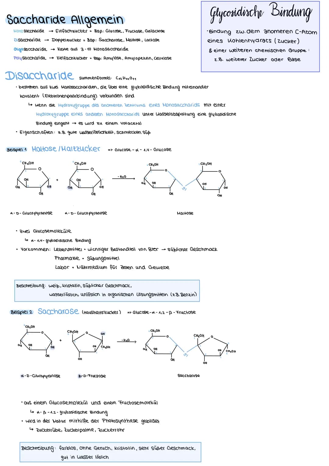 Kohlenhydrate
= Monosachraride
= Disaccharide
= Polysaccharide
• Einfachzucker
Zweifachzucker
Mehrfachzucker
Bsp. Monosacchraria
Hexose = Zu