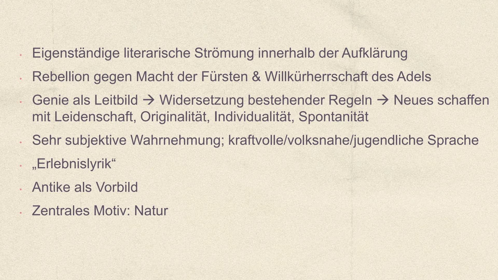 Unterwegs sein
Lyrik vom Barock bis zur
Gegenwart Inhalt
01
,,Unterwegs sein"
03
Sturm und Drang
05
Romantik
02
Barock
04
Klassik
06
Nachkri