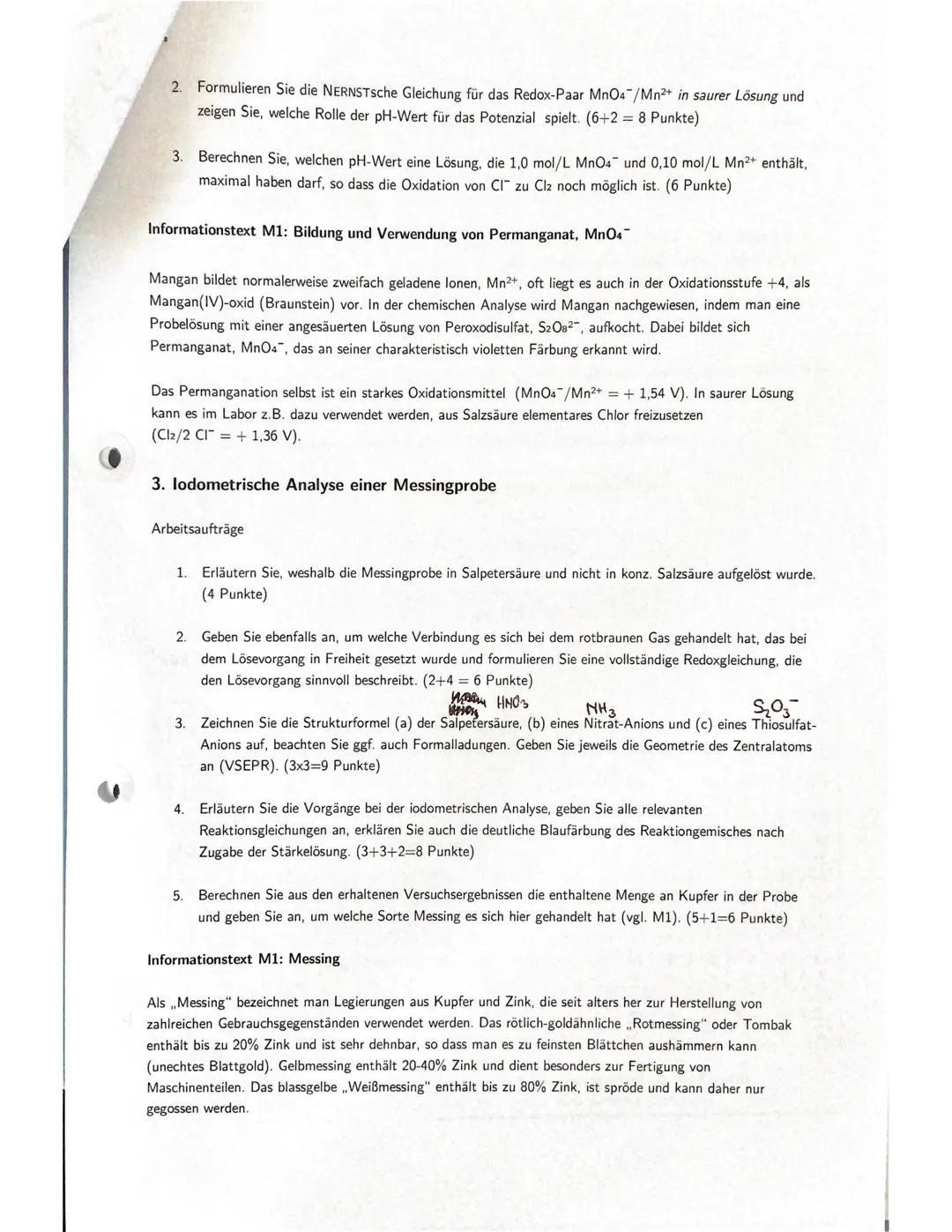 Chemie Leistungskurs Jgst. 12 - RedOx-Reaktionen und Elektrochemie -
1. Kursarbeit/3. Kurshalbjahr - 18. September 2020
Name: _
Erlaubte Hil