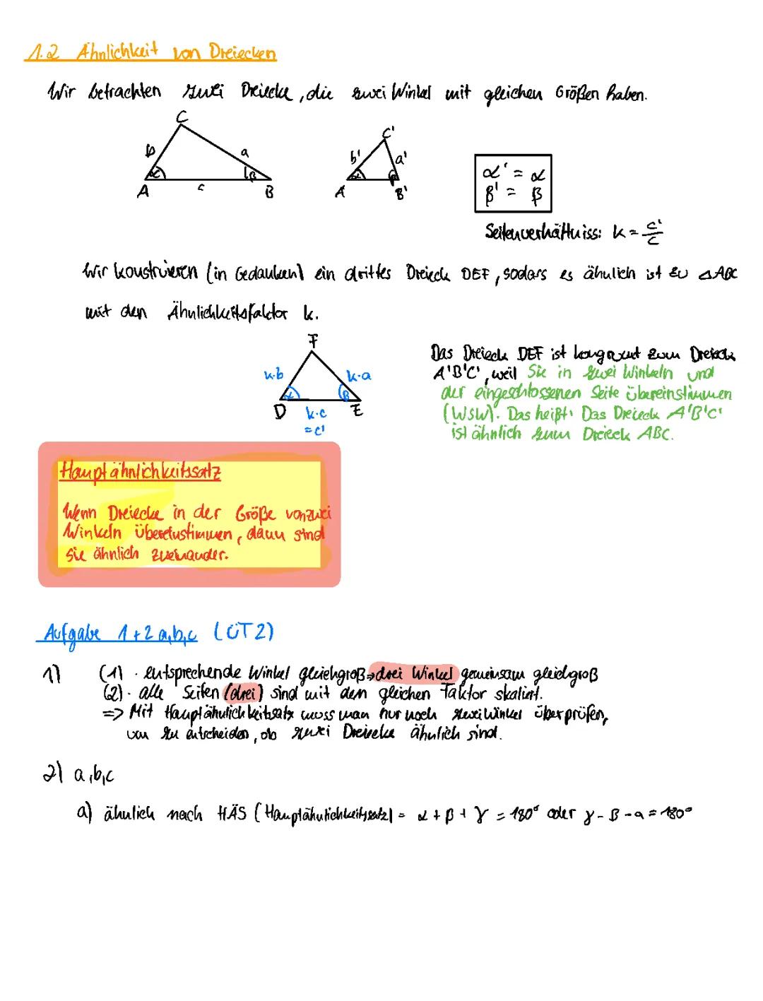 Ähnlichkeit Mathe Klasse 9: Aufgaben PDF mit Lösungen und mehr!