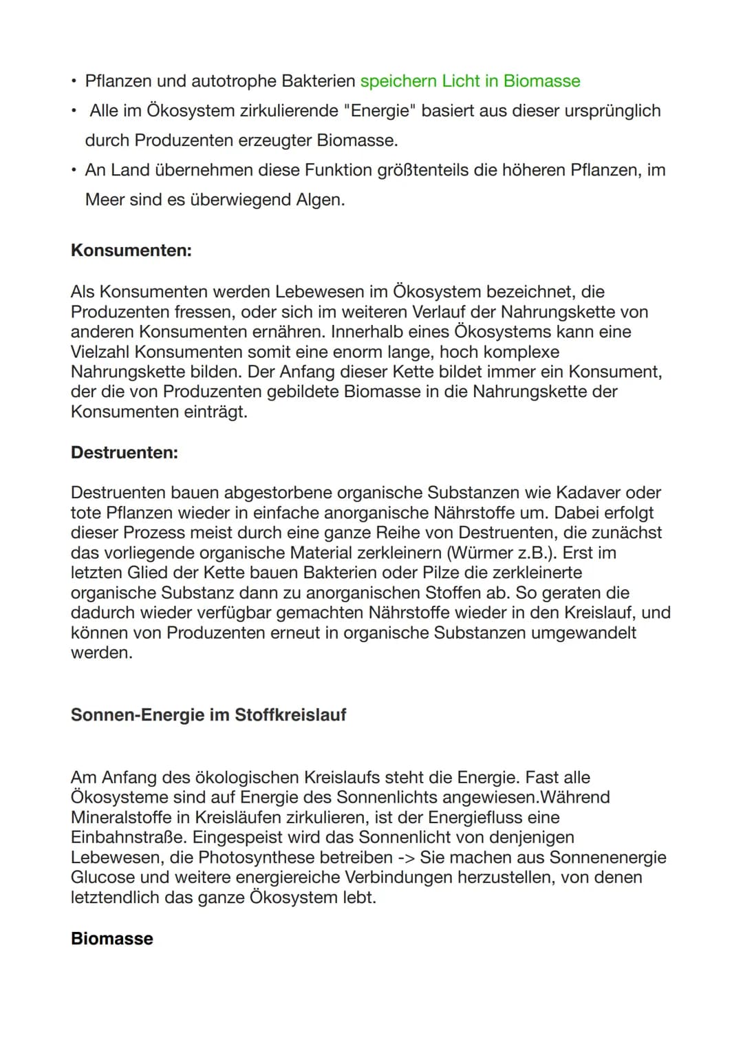 Lernzettel Ökosystem
Die drei wesentlichen Eigenschaften eines Ökosystems:
1. Ökosystem sind offen
-> Ökosysteme gehen nahtlos in andere Öko
