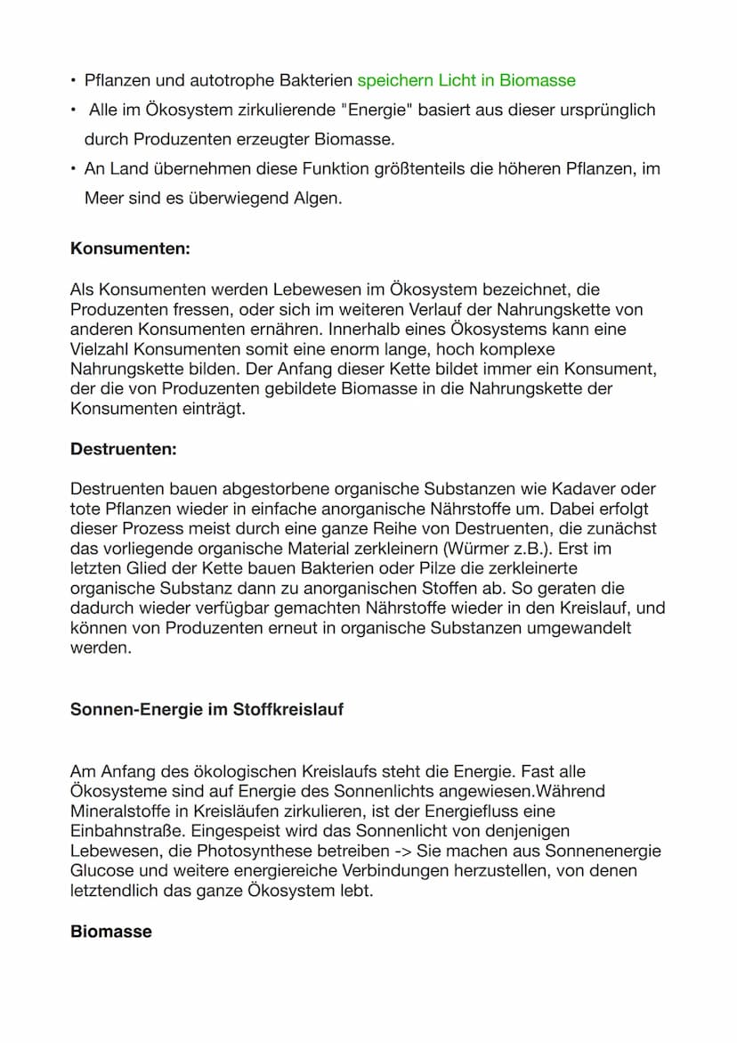 Lernzettel Ökosystem
Die drei wesentlichen Eigenschaften eines Ökosystems:
1. Ökosystem sind offen
-> Ökosysteme gehen nahtlos in andere Öko