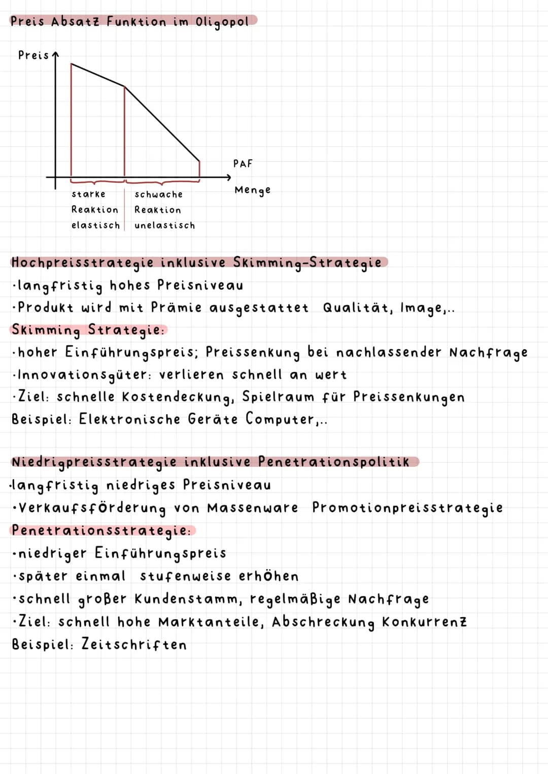 PREISPOLITIK
kostenorientierte
Kosten + Gewinnzuschlag
Verkaufspreis
konkurrenzorientierte
welchen Preis verlangt die Konkurrenz?
nachfrageo