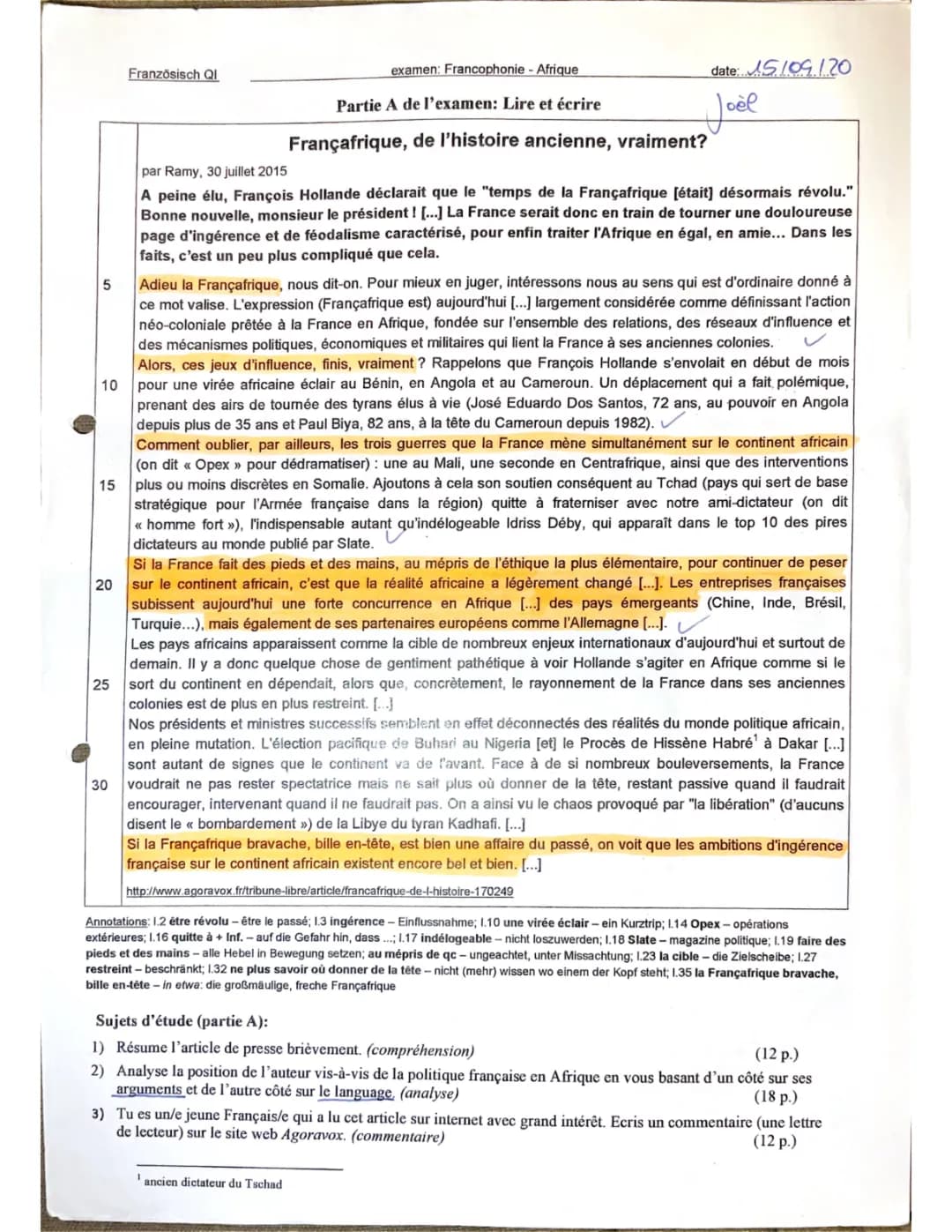 Francophonie — Françafrique