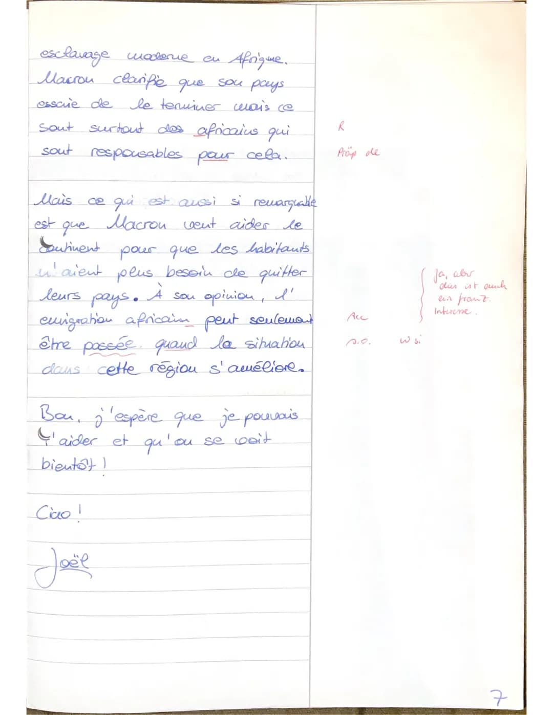 5
10
15
20
25
30
Französisch QI
date: 15/09/20
Joël
examen: Francophonie - Afrique
Partie A de l'examen: Lire et écrire
Françafrique, de l'h