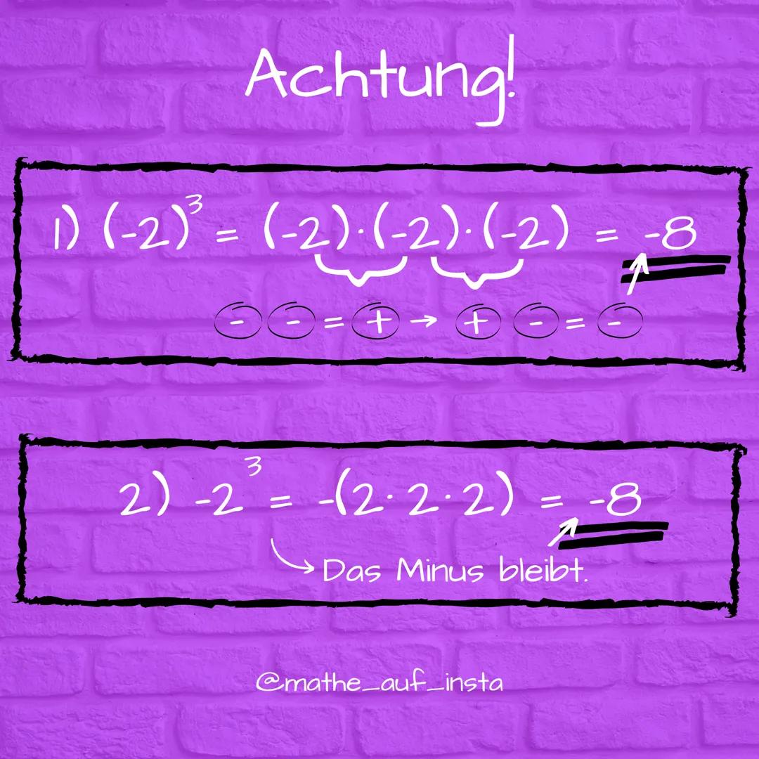 Potenzen
mit gleichen
Grundzahlen
@mathe auf_insta Potenzen mit
ganzen
Hochzahlen
@mathe_auf_insta Potenzen
mit gleichen
Hochzahlen
@mathe_a
