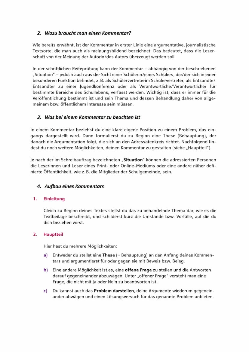 1. Was ist ein Kommentar?
pointiert:
scharf zugespitzt,
auf den Punkt
gebracht, vgl. engl./
frz. point" (Spitze,
Punkt)
Stilmittel
Ellipse
D