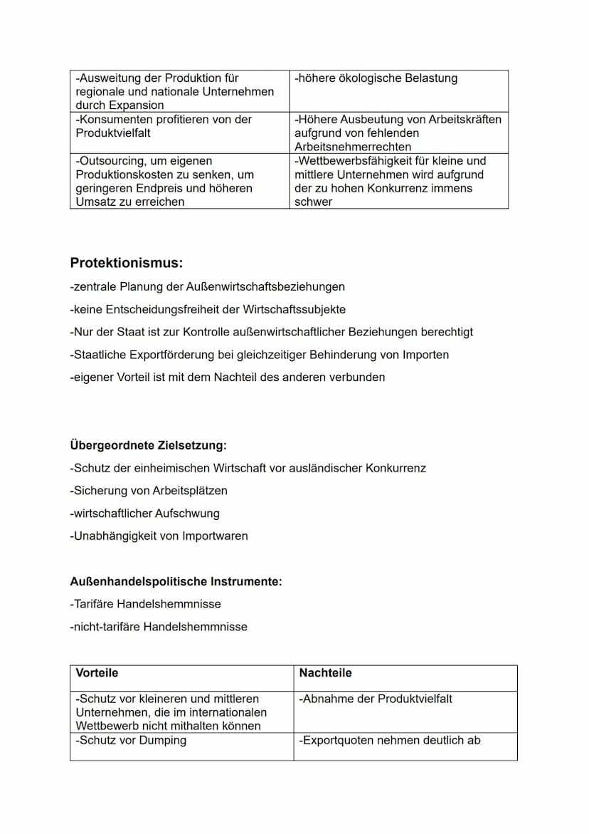 Chancen und Risiken der weltwirtschaftlichen Verflechtung
Leitbilder der europäischen Außenhandelspolitik
→Beide Leitbilder werden selten in
