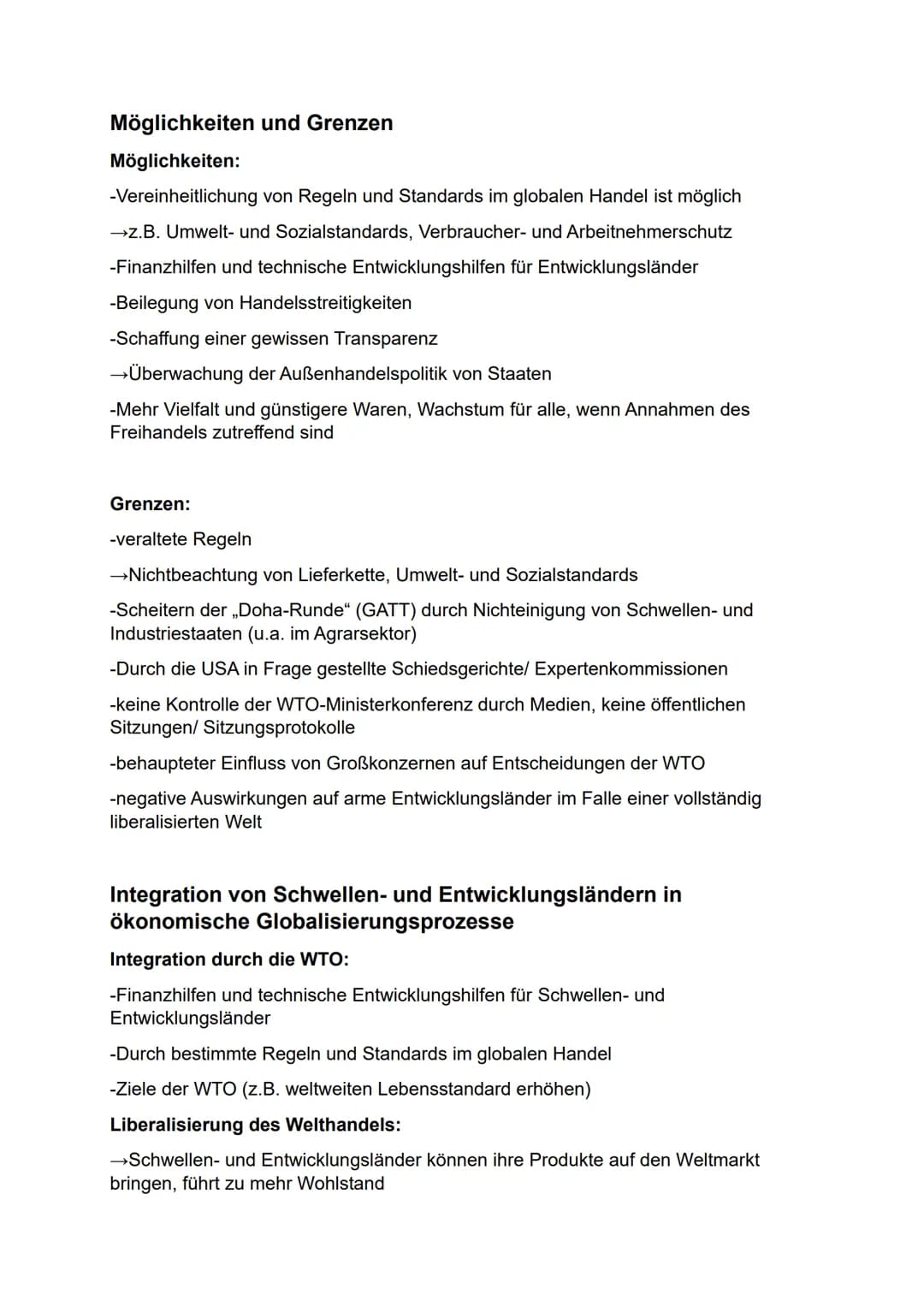 Chancen und Risiken der weltwirtschaftlichen Verflechtung
Leitbilder der europäischen Außenhandelspolitik
→Beide Leitbilder werden selten in