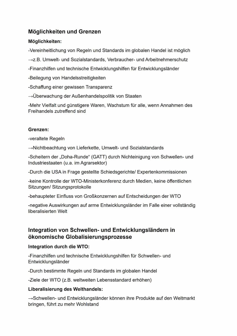 Chancen und Risiken der weltwirtschaftlichen Verflechtung
Leitbilder der europäischen Außenhandelspolitik
→Beide Leitbilder werden selten in