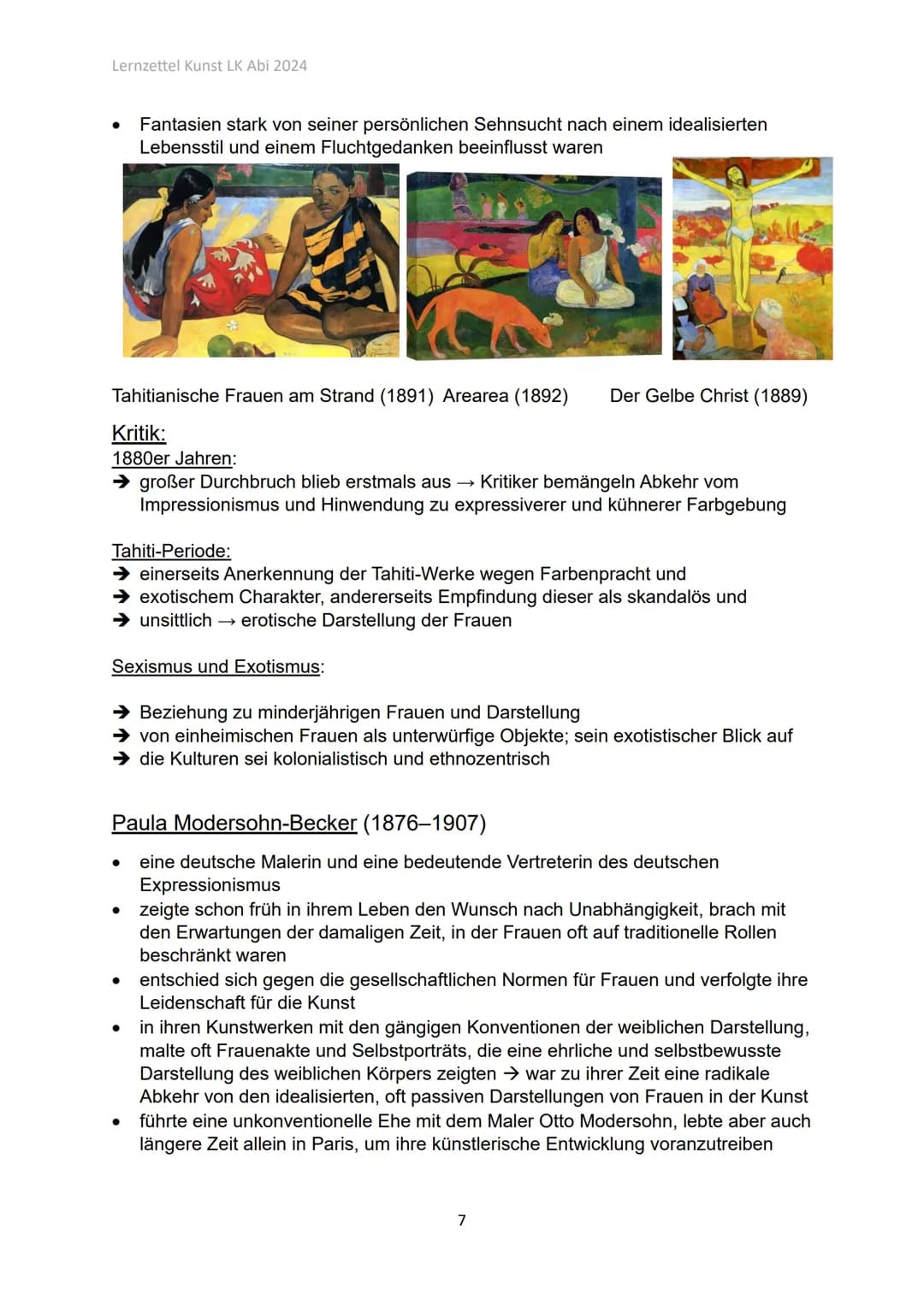 Lernzettel Kunst LK Abi 2024
Kunst LK
Q1.1 Künstlerinnen und Künstlern des späten 19. + frühen 20.
Jahrhunderts
Romantik (ca. 1790-1850):
•
