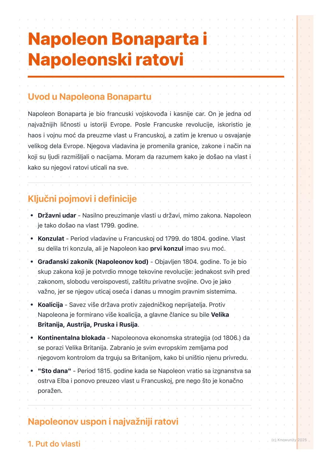 # Napoleon Bonaparta i
# Napoleonski ratovi

Uvod u Napoleona Bonapartu

Napoleon Bonaparta je bio francuski vojskovođa i kasnije car. On je