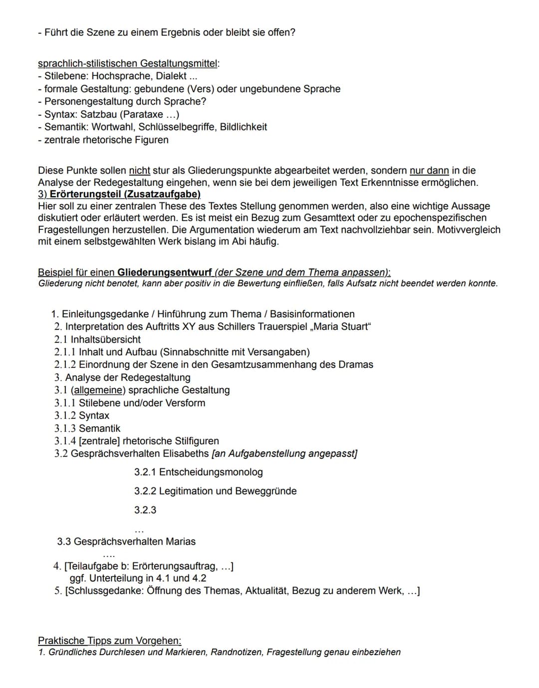 Interpretation eines poetischen Textes: Dramenausschnitt
Thema der Schulaufgabe 11/1 und in jedem Abitur angeboten (=Aufgabenformat II)
Die 