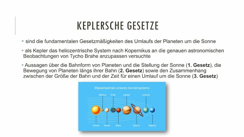 DIE KEPLERSCHEN GESETZE INHALTSÜBERSICHT
▪ Allgemeines zum Astronom
▪ Vorstellung der drei Keplerschen Gesetze
Entdeckungsgeschichte
- Daten
