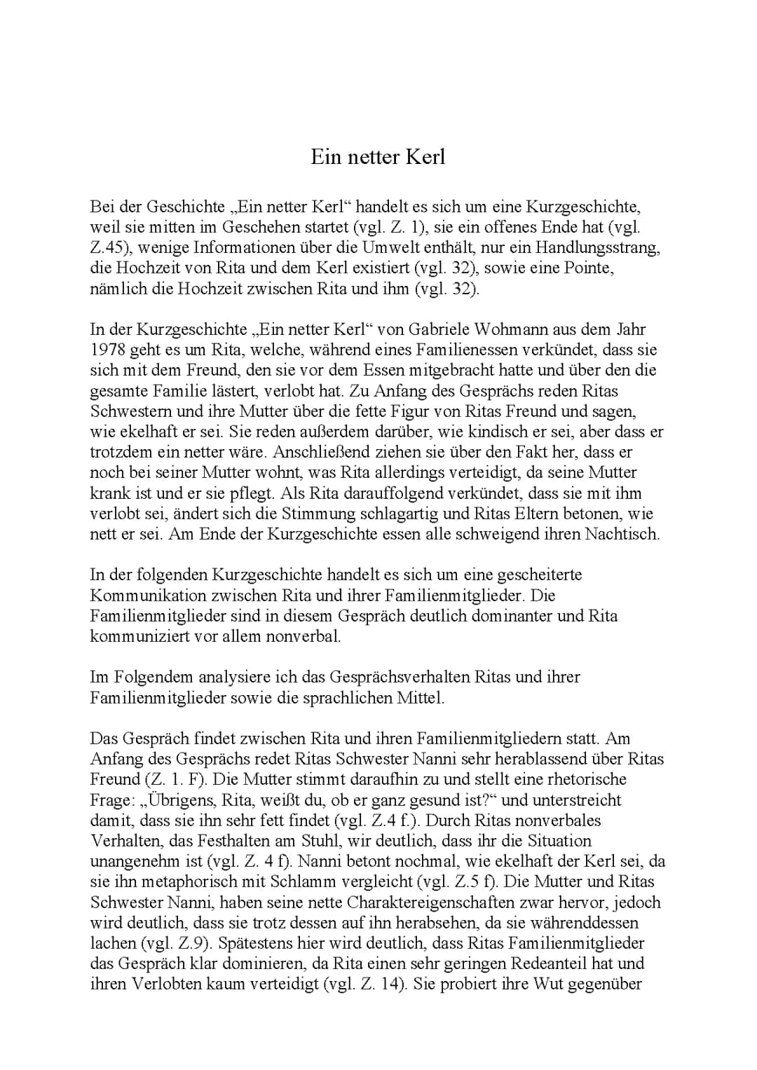 Kommunikationsanalyse "Ein netter Kerl"