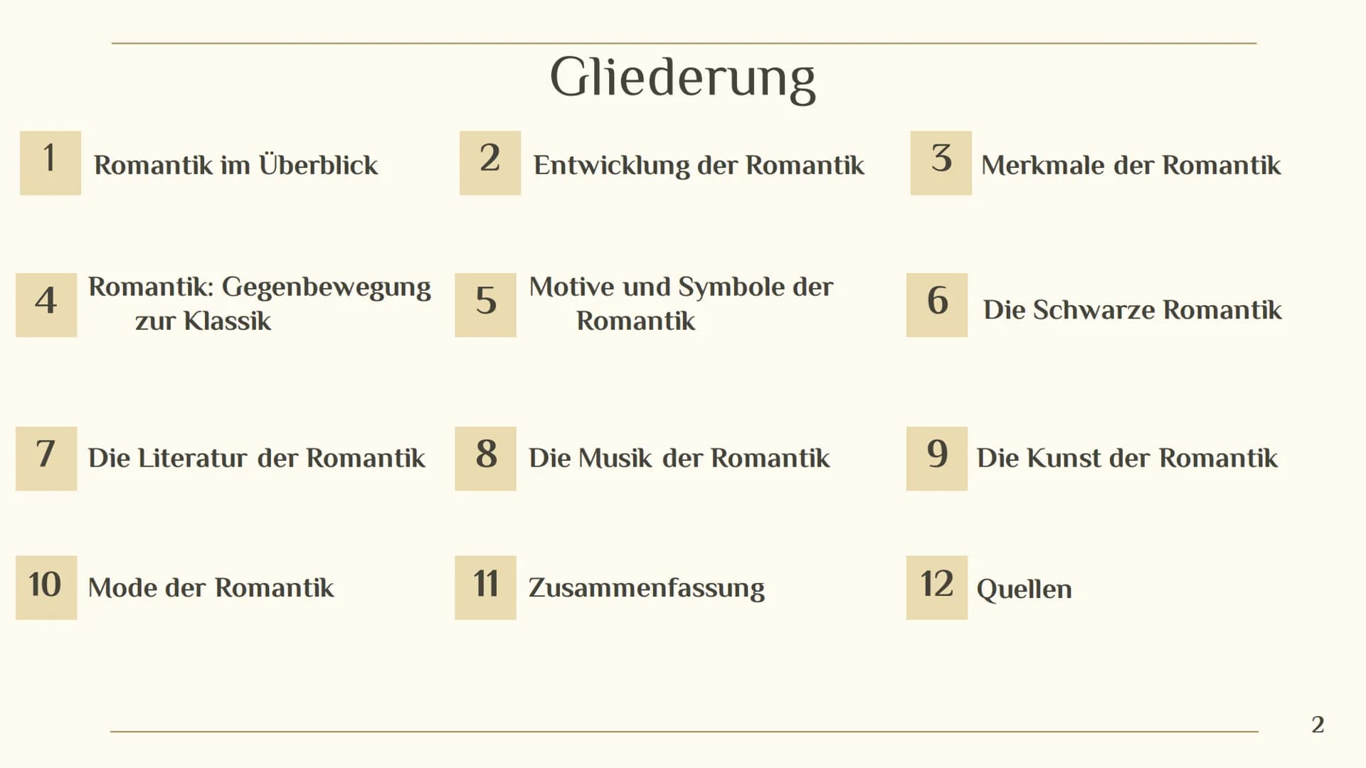 个
*
Die Epoche der
ROMANTIK
Roberta & Sara
→ 1 Romantik im Überblick
4
7
Romantik: Gegenbewegung
zur Klassik
Die Literatur der Romantik
10 M