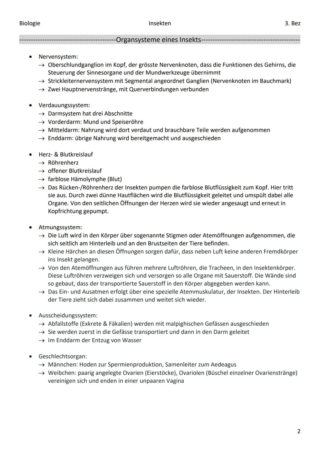 Biologie
Stämme
●
●
Insekt
Weichtiere
Ringelwürmer
●
Gliederfüssler
Stachelhäuter
Wirbeltiere
● totes Chitin
● Häutung notwendig
Klasse
-Stä