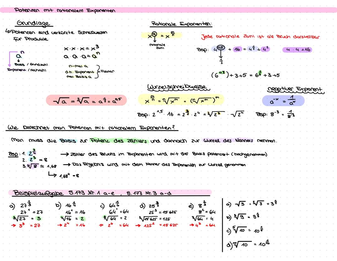 Potenzen mit rationalem Exponenten