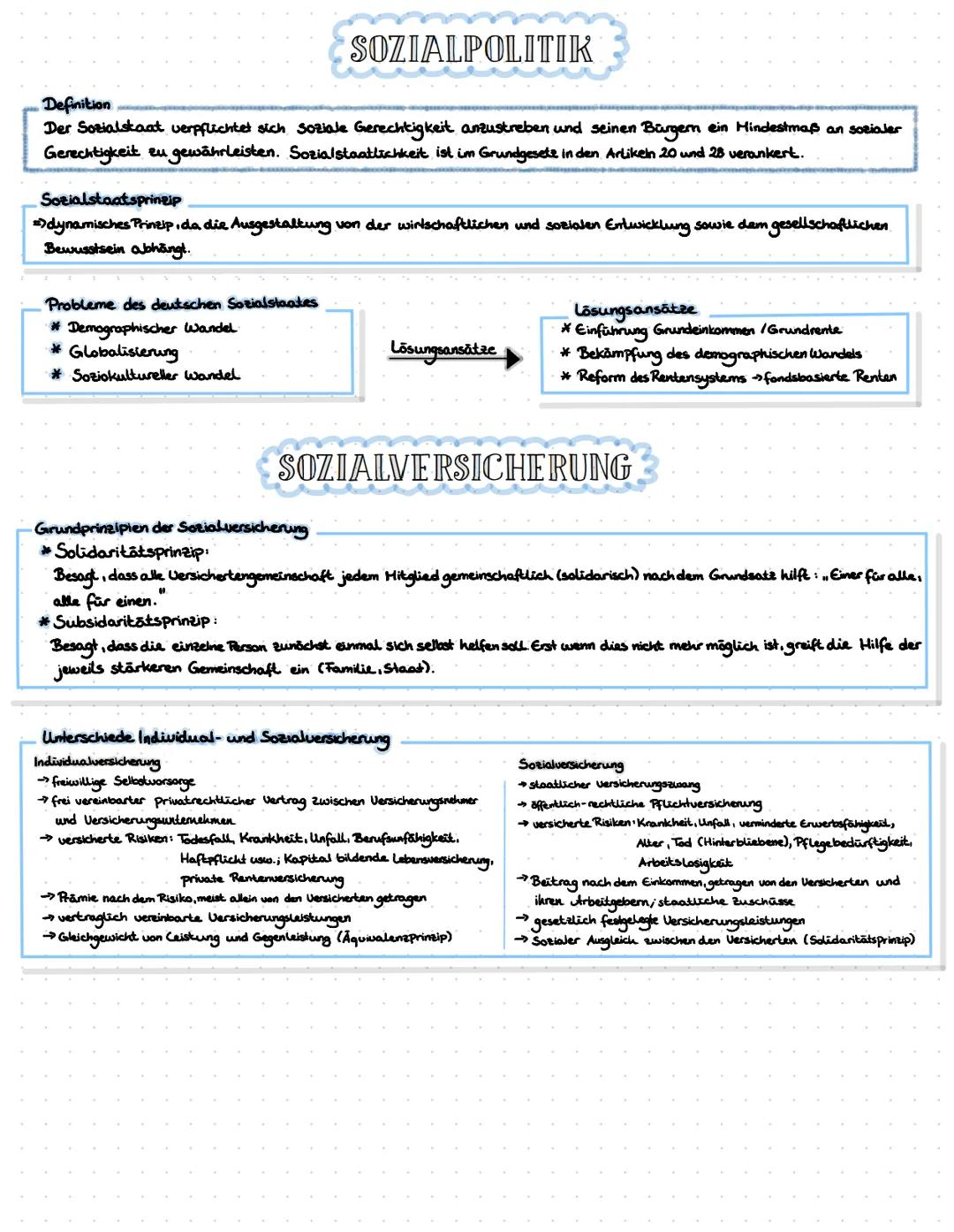 * *
SOZIALSTAAT SOZIALPOLITIK
Definition
Der Sozialstaat verpflichtet sich soziale Gerechtigkeit anzustreben und seinen Bürgern ein Mindestm