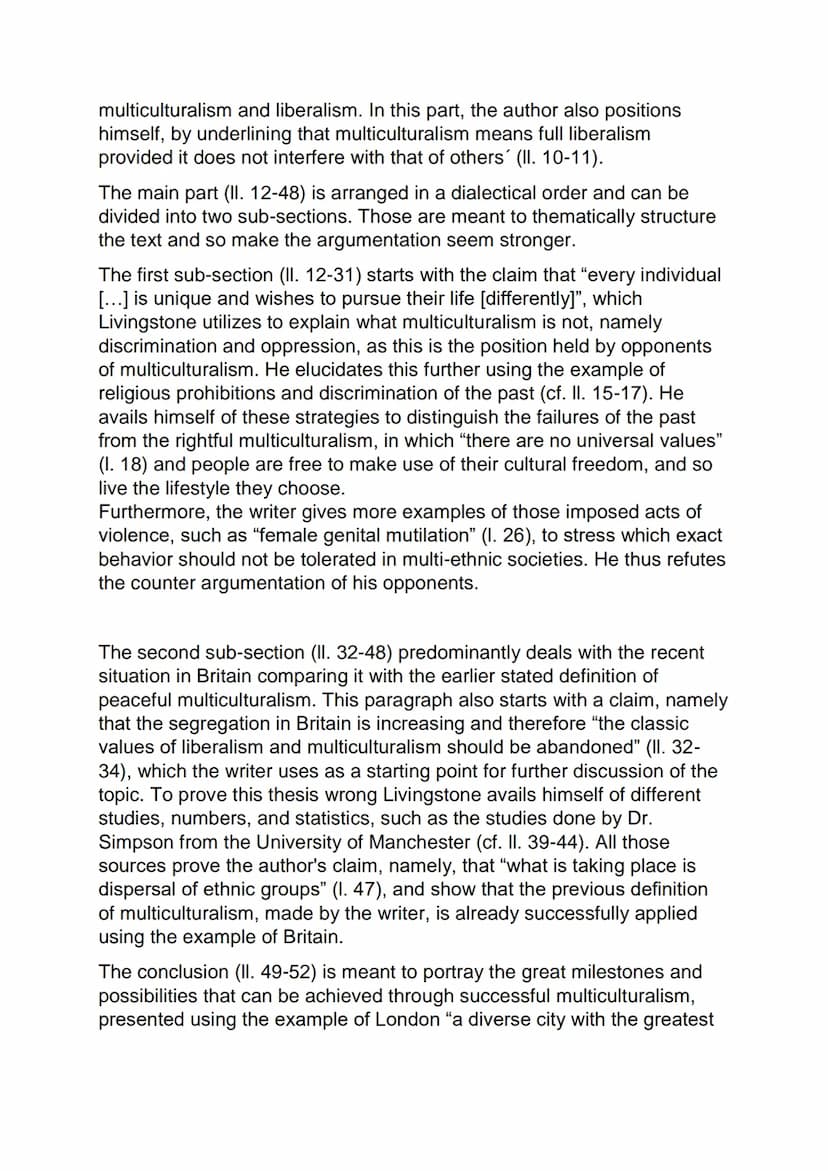 Test paper No. 1 (Nadia)
No. 1 (Summary)
The article "To defend multiculturalism is to defend liberty" was written by
Ken Livingstone and pu
