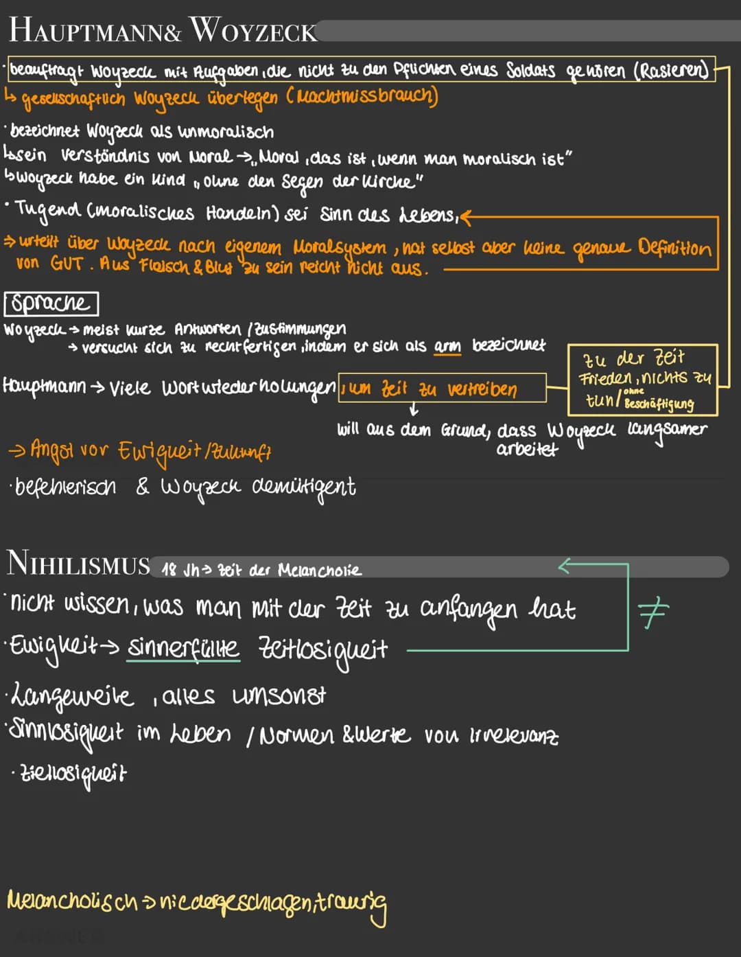 Gesellschaftsschichten
Bürgertum
(Doktor / Hauptmann,
Tambourmajor)
Unterschicht
(Woyzeck, Marie)
Aufklärung
kant:
Ausgang des Menschen
aus 