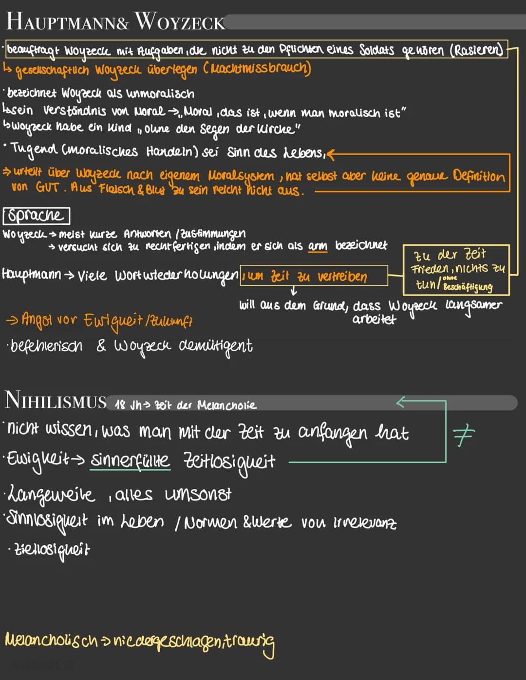 Gesellschaftsschichten
Bürgertum
(Doktor / Hauptmann,
Tambourmajor)
Unterschicht
(Woyzeck, Marie)
Aufklärung
kant:
Ausgang des Menschen
aus 