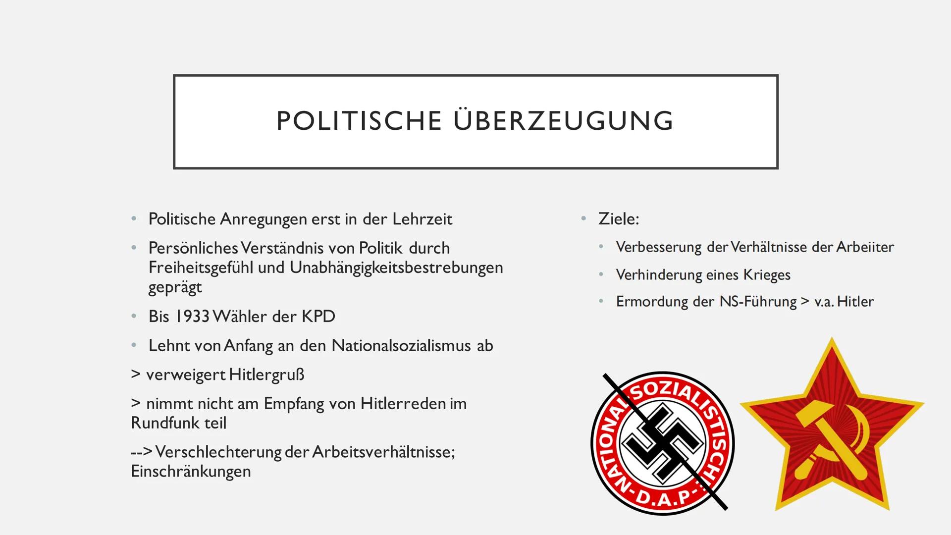 GEORG ELSER
- ALLEIN GEGEN HITLER - GLIEDERUNG
Biographie
Das Attentat
Entschluss zur Tat
Vorbereitungen
Das Attentat und dessen Folgen
Ermi