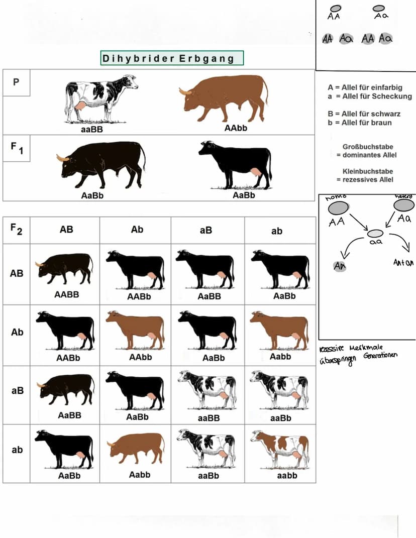 URSPRung der Genetik
Vererbungslehre Gregor Mendel
●
Erforschung der Gesetze der Vererbung (Experimente
mit Erbsen Kreuzungsversuche")
=> Ge