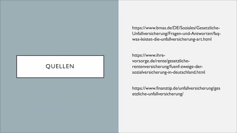 UNFALLVERSICHERUNG INHALTSVERZEICHNIS
1. Aufgaben einer gesetzlichen
Unfallversicherung
2. Vorraussetzungen für eine gesetzliche
Unfallversi