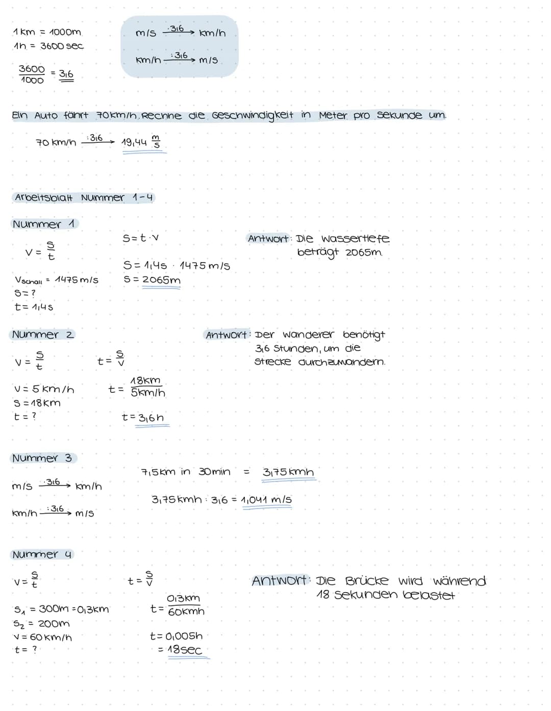 Findet eine Bewegung durchgehend mit der gleichen Geschwindigkeit, so spricht man von
einer gleichförmigen Bewegung.
Hier lässt sich die zur