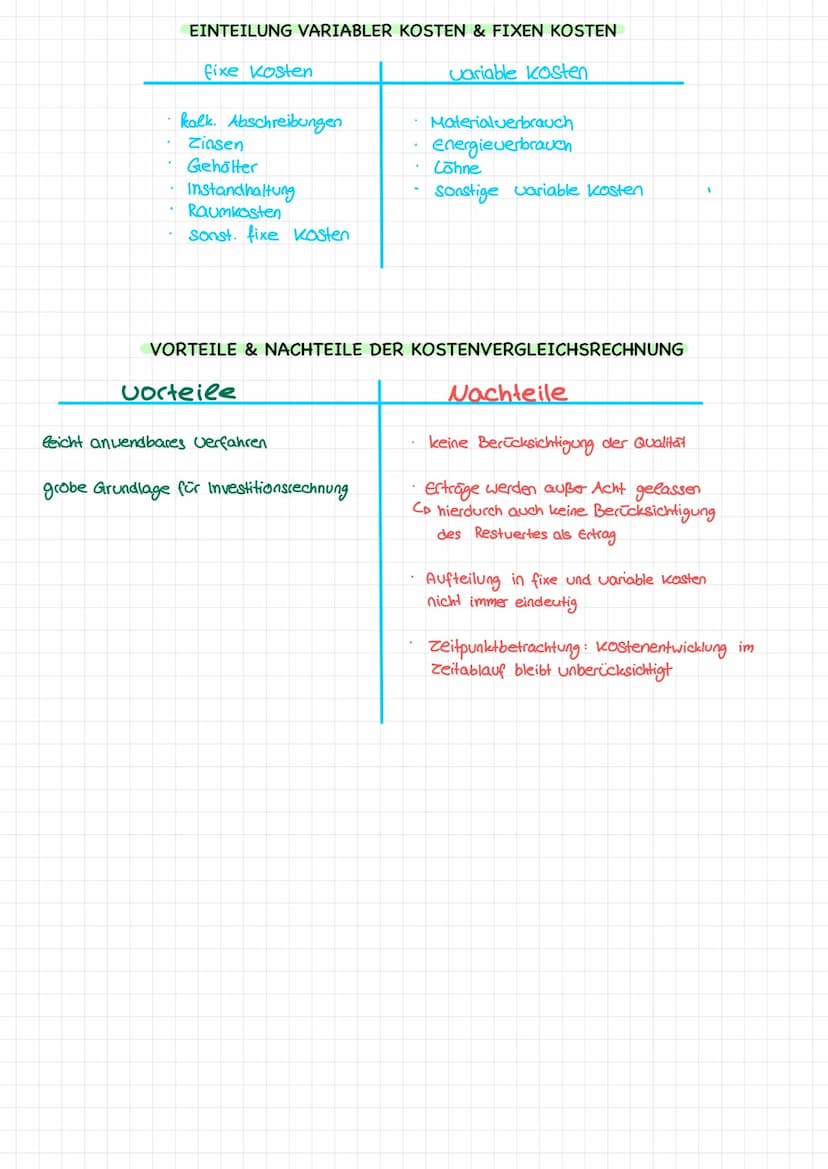 Statische Investitionsrechnung
1. Kostenvergleichsrechnung
2. Amortisationsrechnung
Themen
3. Amortisationsrechnung für eine Rationalisierun