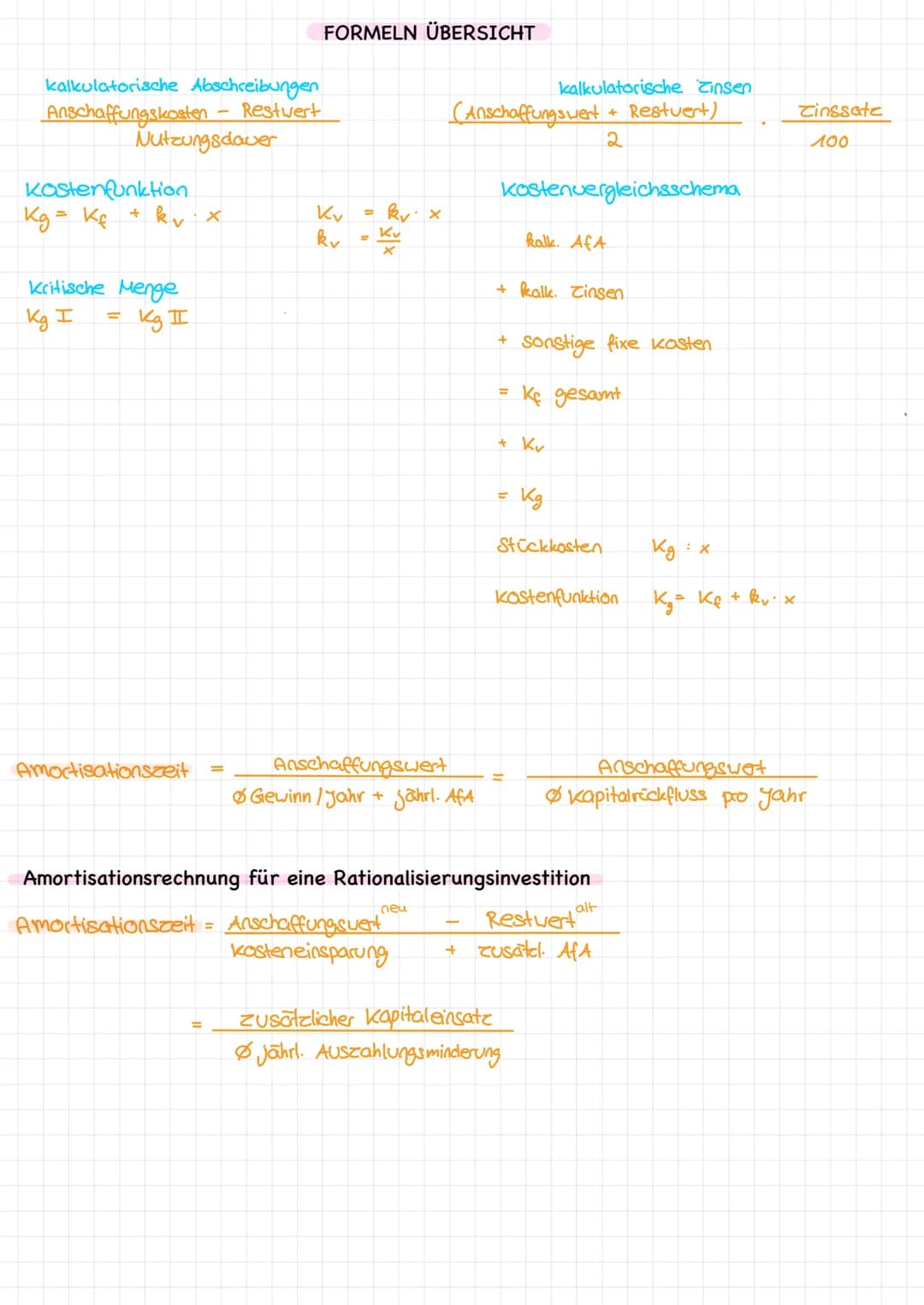 Statische Investitionsrechnung
1. Kostenvergleichsrechnung
2. Amortisationsrechnung
Themen
3. Amortisationsrechnung für eine Rationalisierun