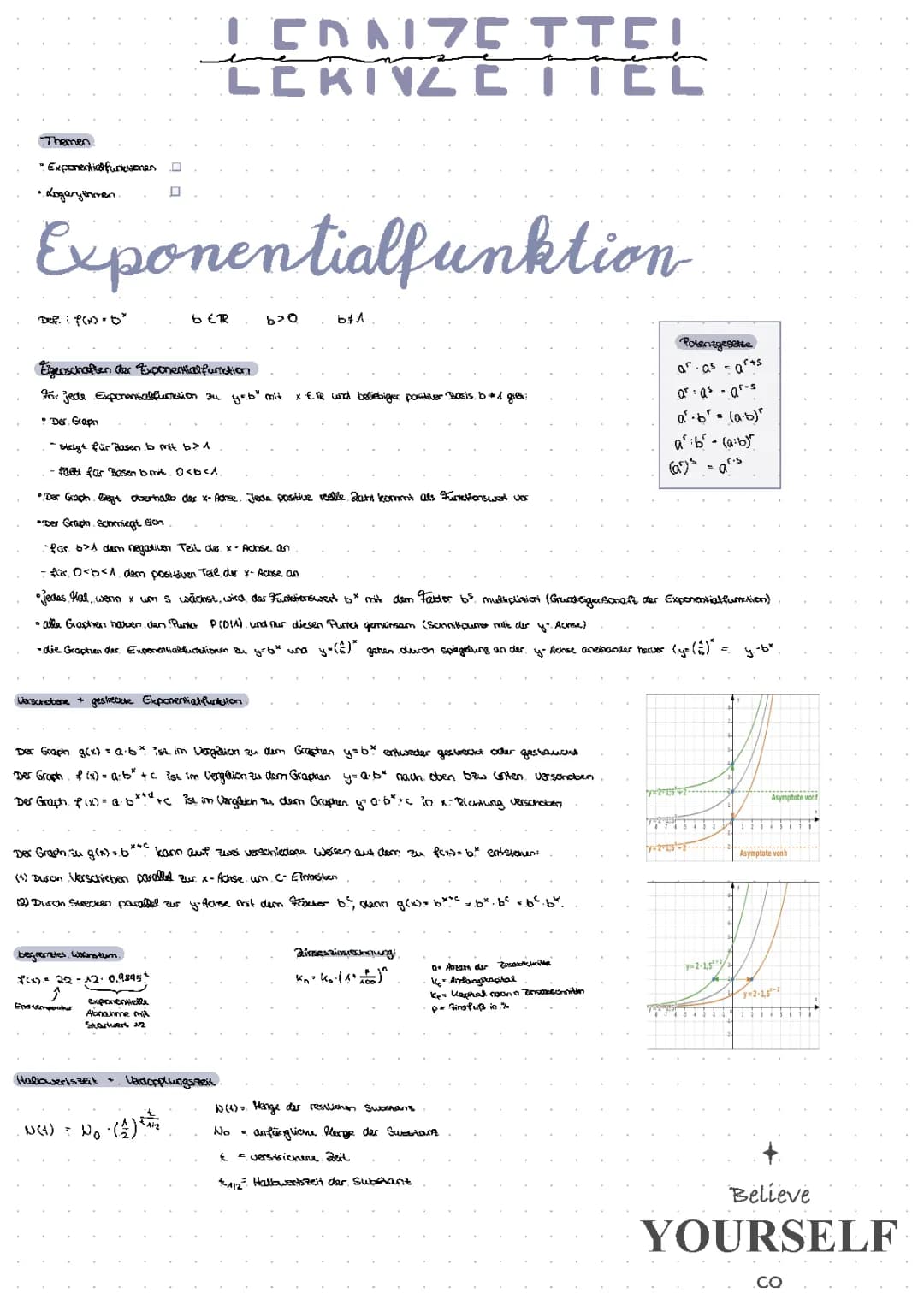 Exponentialfunktionen und Logarithmen 