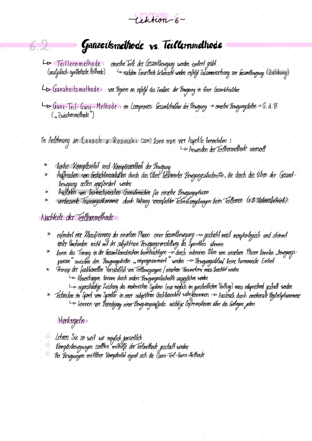 6.2
:
Lo Teillern methode
(analysisch-synthetische Methode)
in Anlehnung
Lektion 6-
Ganzeitsmethode vs. Teillemmethode
einzelne Teile der Ge