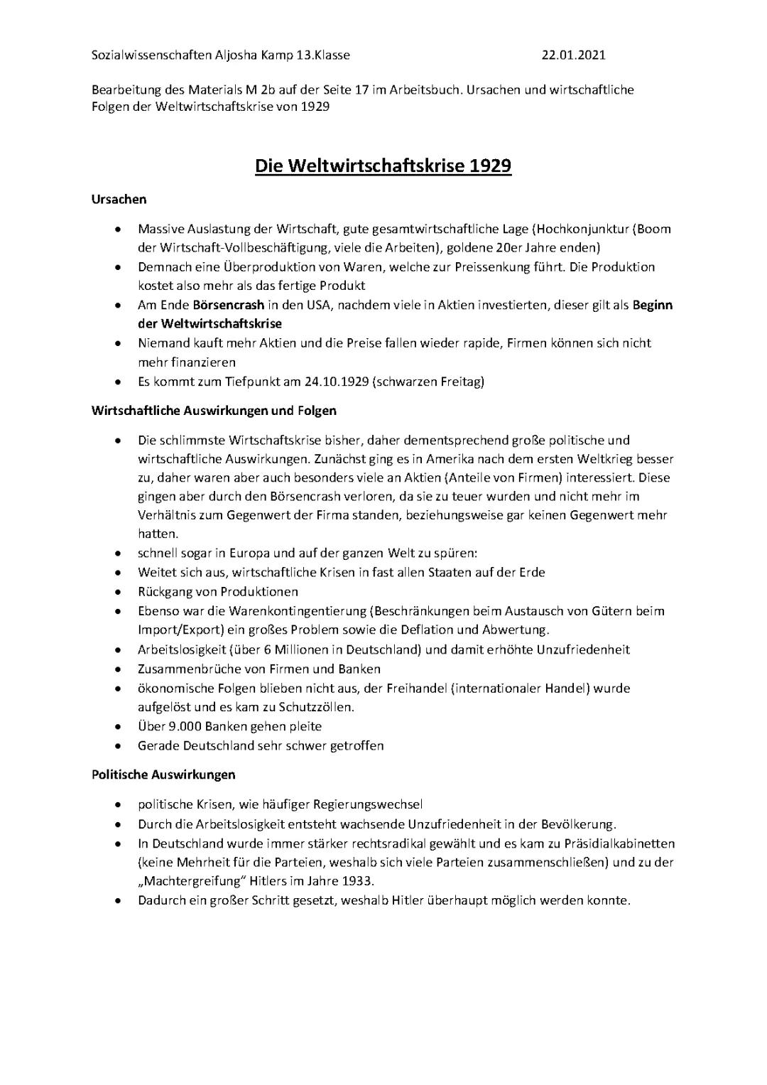 Weltwirtschaftskrise 1929: Ursachen, Folgen und Verlauf einfach erklärt