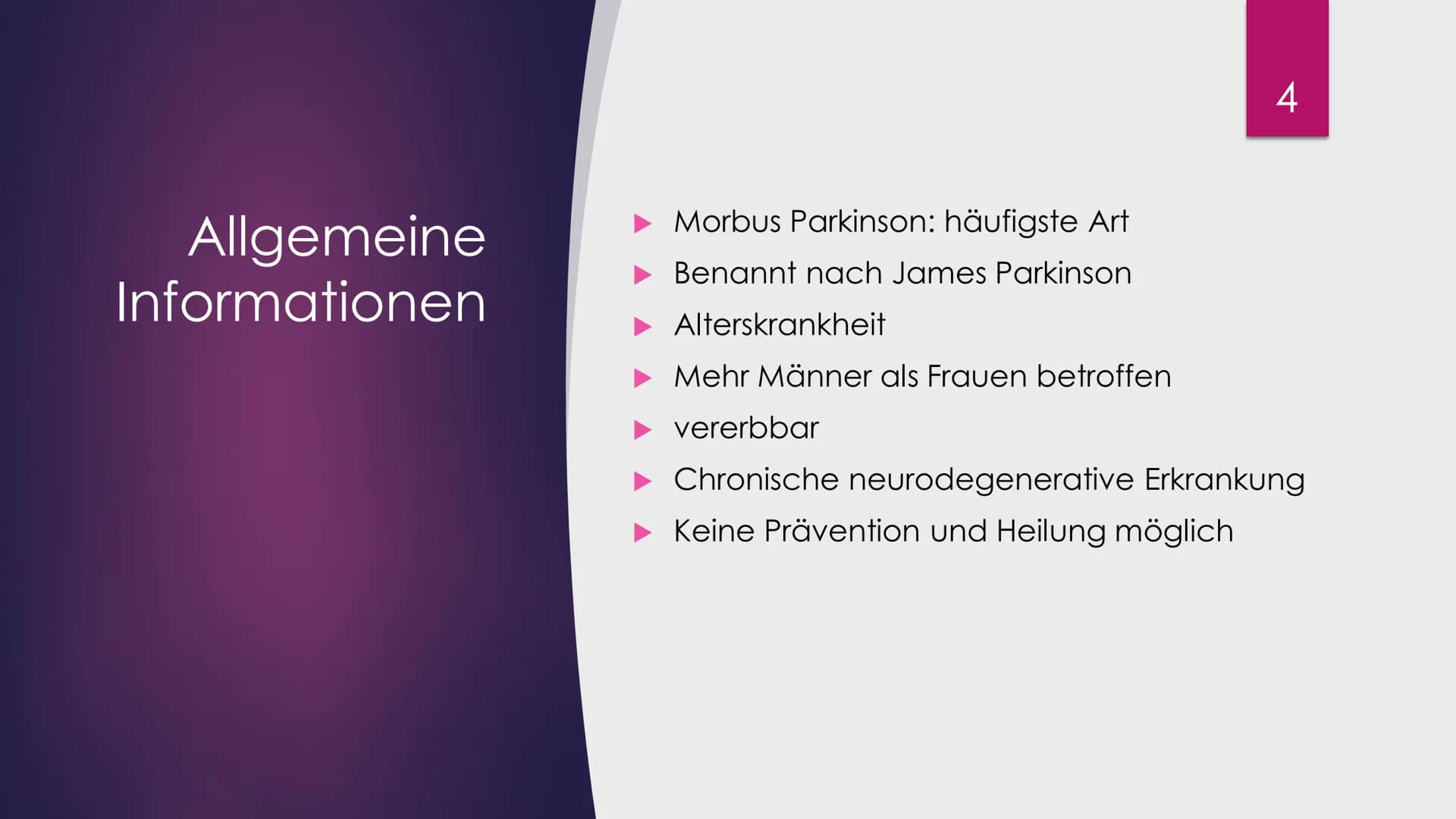 Parkinson
Eine Präsentation Von Julia Schmidtmeier
Erstellt Am 27.01.2021
Bio LK, Q2
hot
Bild: https://www.fitbook.de/health/fruehe-parkinso