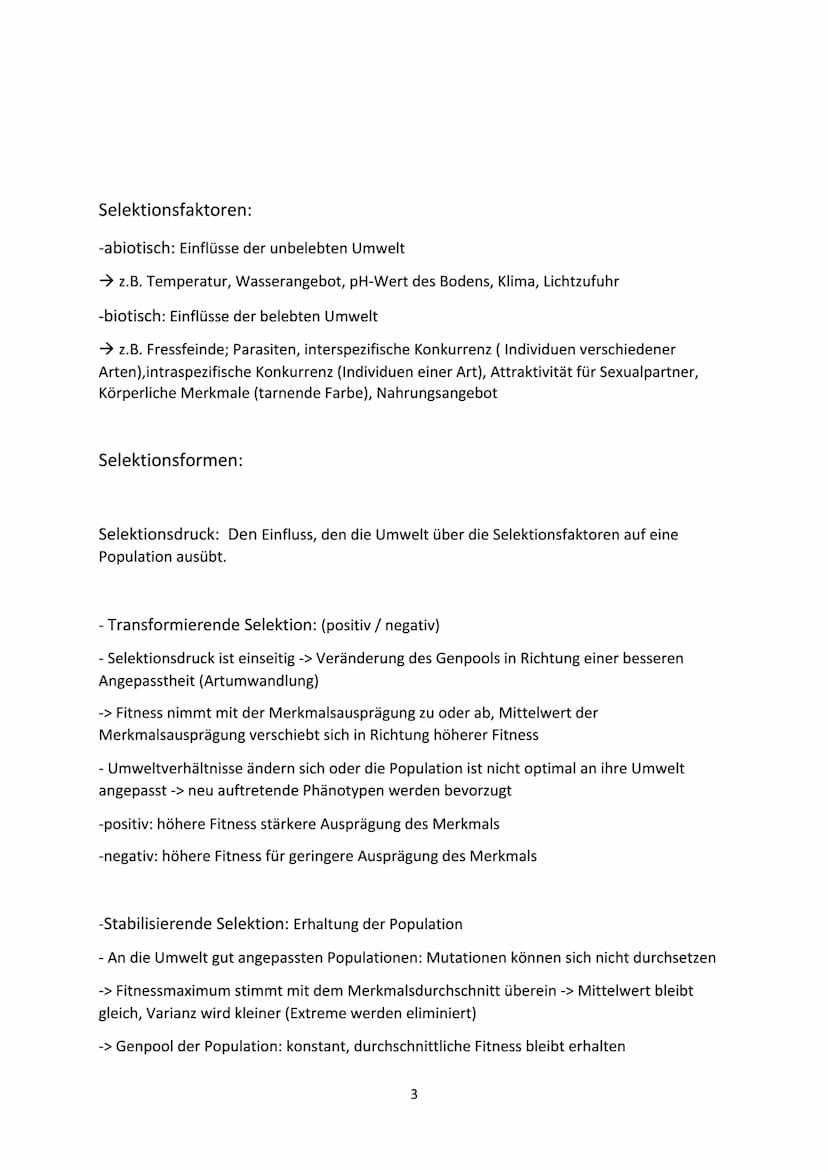 Voraussetzungen :
Evolution
- Weitergabe der Gene,
- genetisch bedingte Variabilität in der Merkmalsausprägung,
- Unterschiede im Fortpflanz