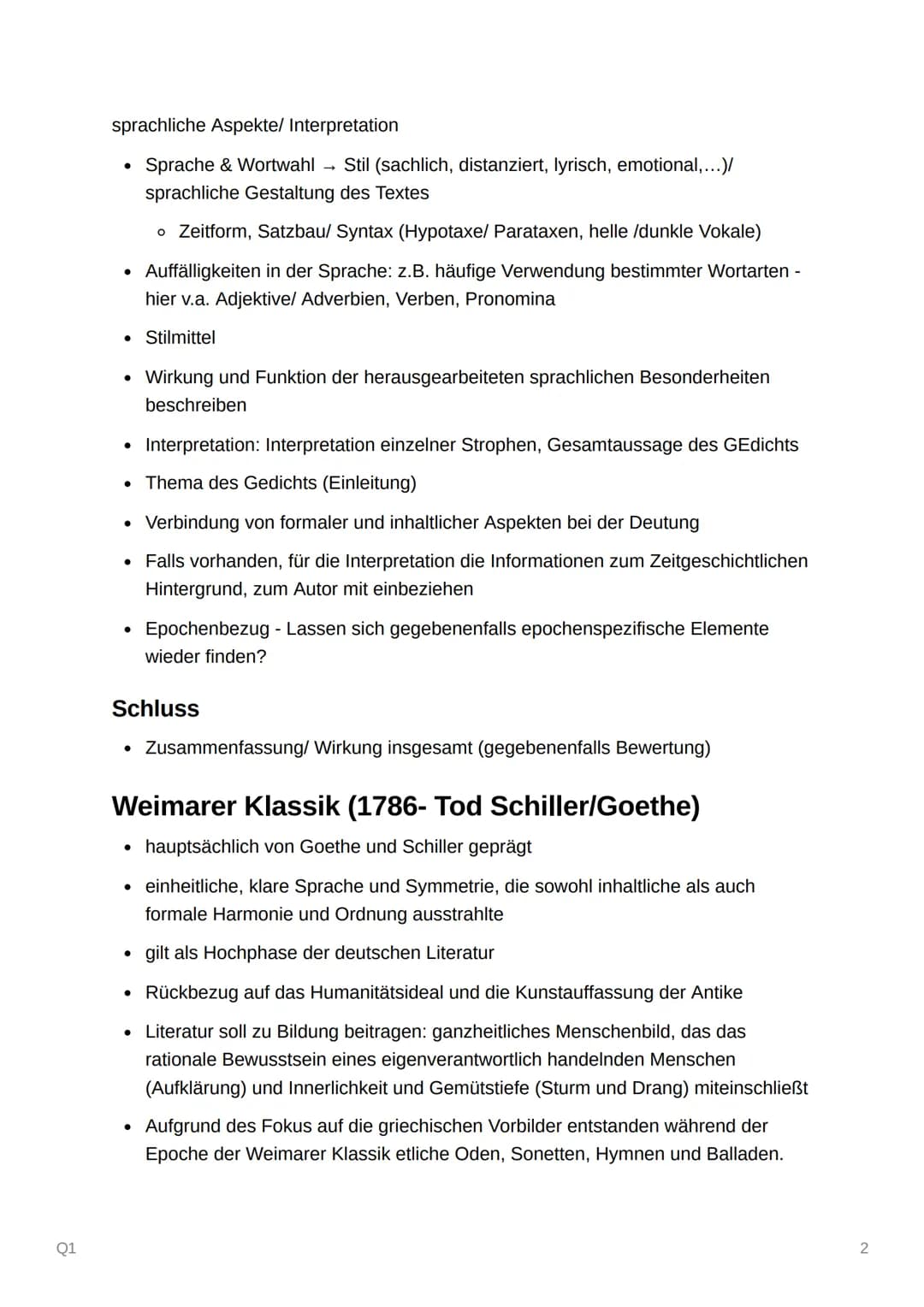 Q1
Q1
Epochenumbruch 18./19. Jahrhundert -
Literatur um 1800 und im frühen 19-
Jahrhundert
Lyrik Analyse
Einleitung
• Gedichttitel, Autor, A