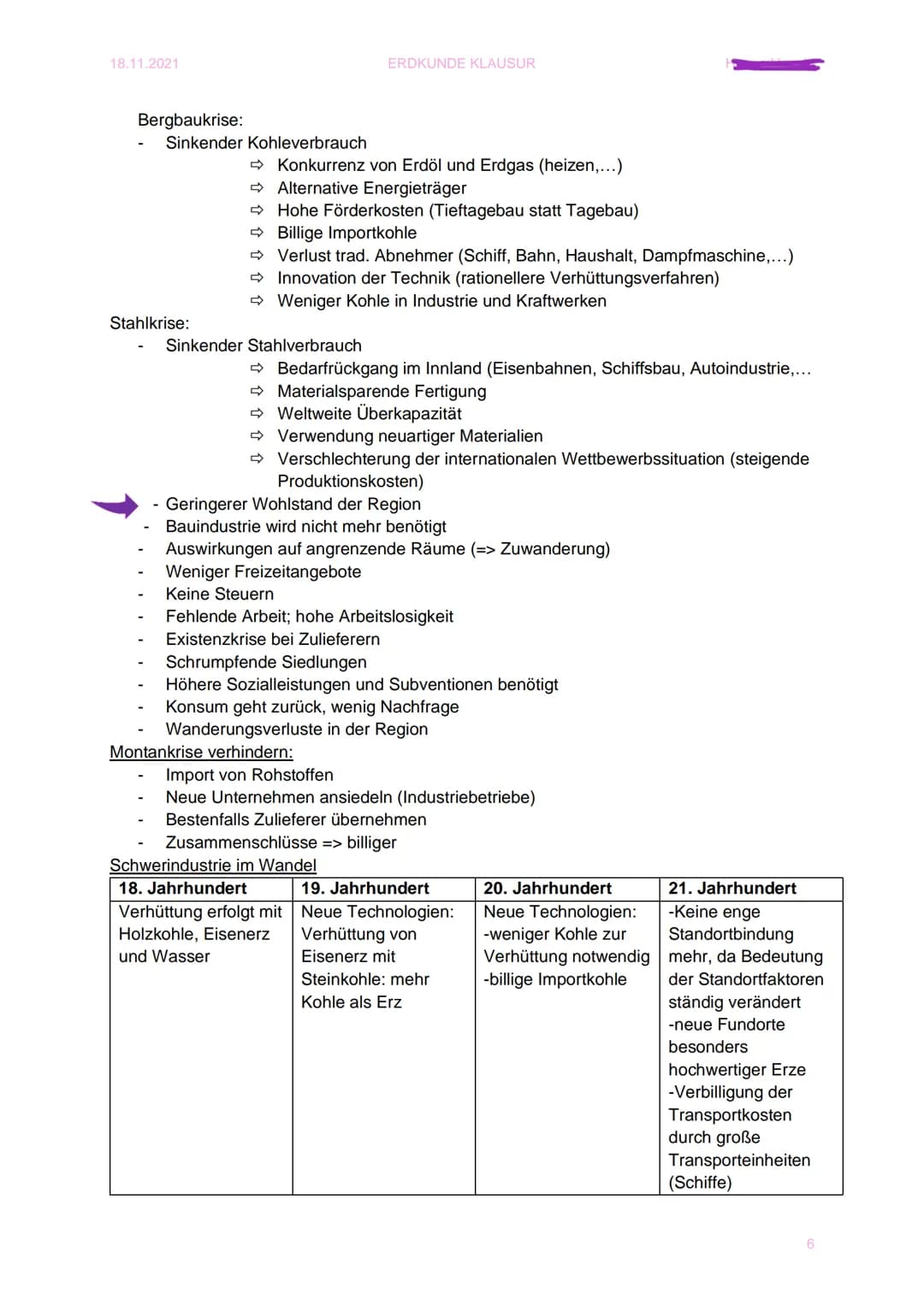 18.11.2021
ERDKUNDE KLAUSUR 2
1. Standortfaktoren
,,In der industriellen Standortplanung werden Bedingungen betrachtet, die besonders
vortei