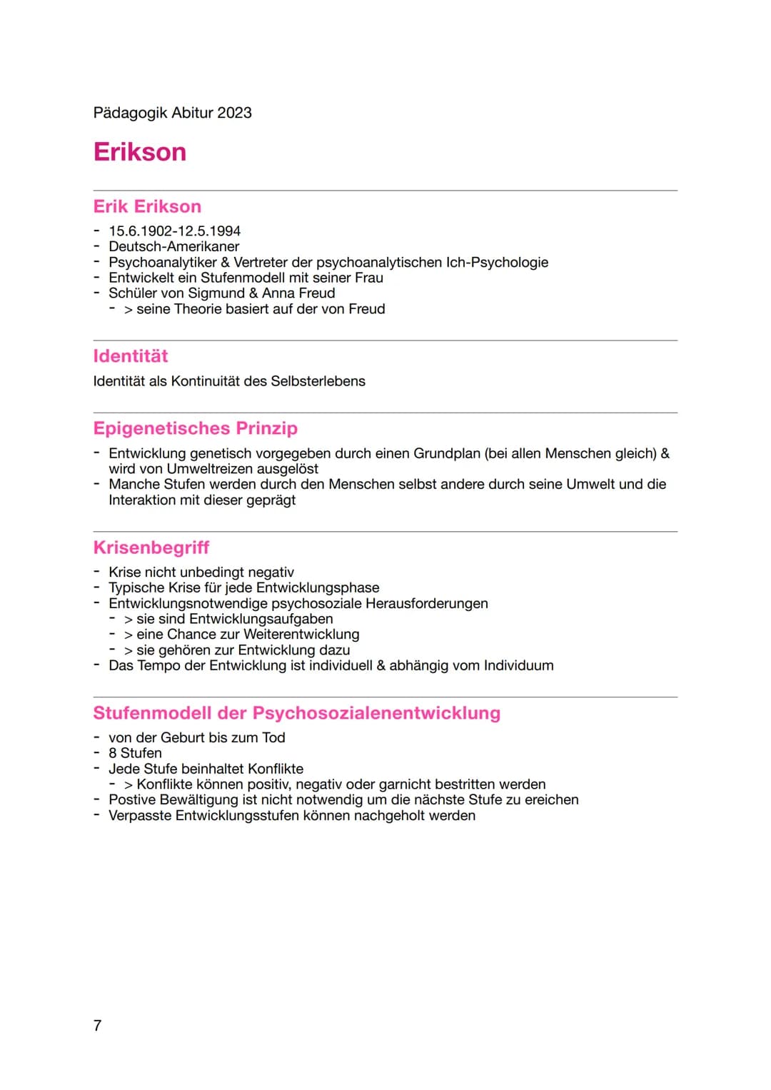 Pädagogik Abitur 2023
Identität
Sozialisation
Mead, Erikson, Hurrelmann, Kohlberg Pädagogik Abitur 2023
Sozialisation
Definition
Lernprozess