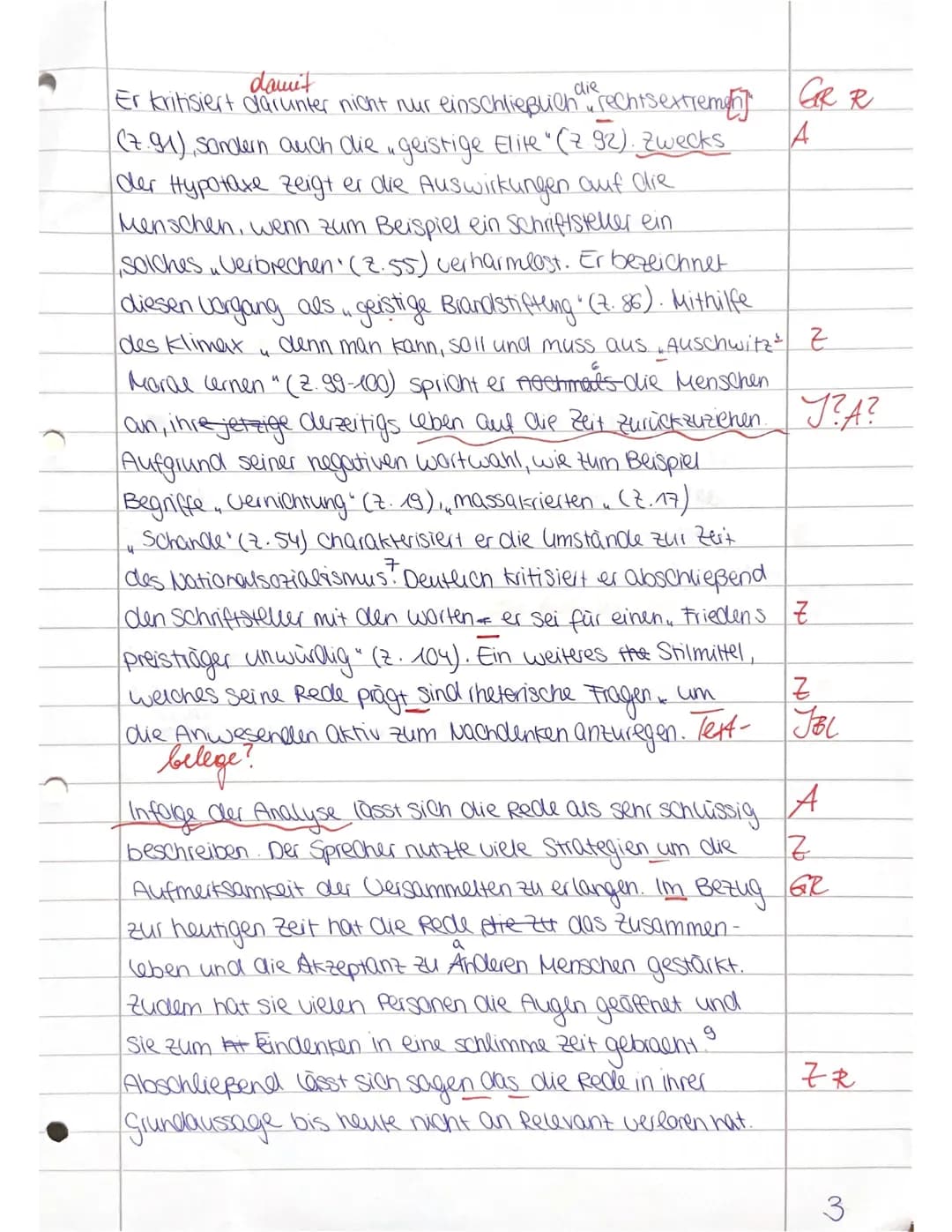 Klausur Leistungskurs Deutsch 11/1
Thema: Redeanalyse
Name:
Aufgabenstellung:
150 Minuten
Bewertung:
MNP&
Den Juhalt der Rede hast du gut an