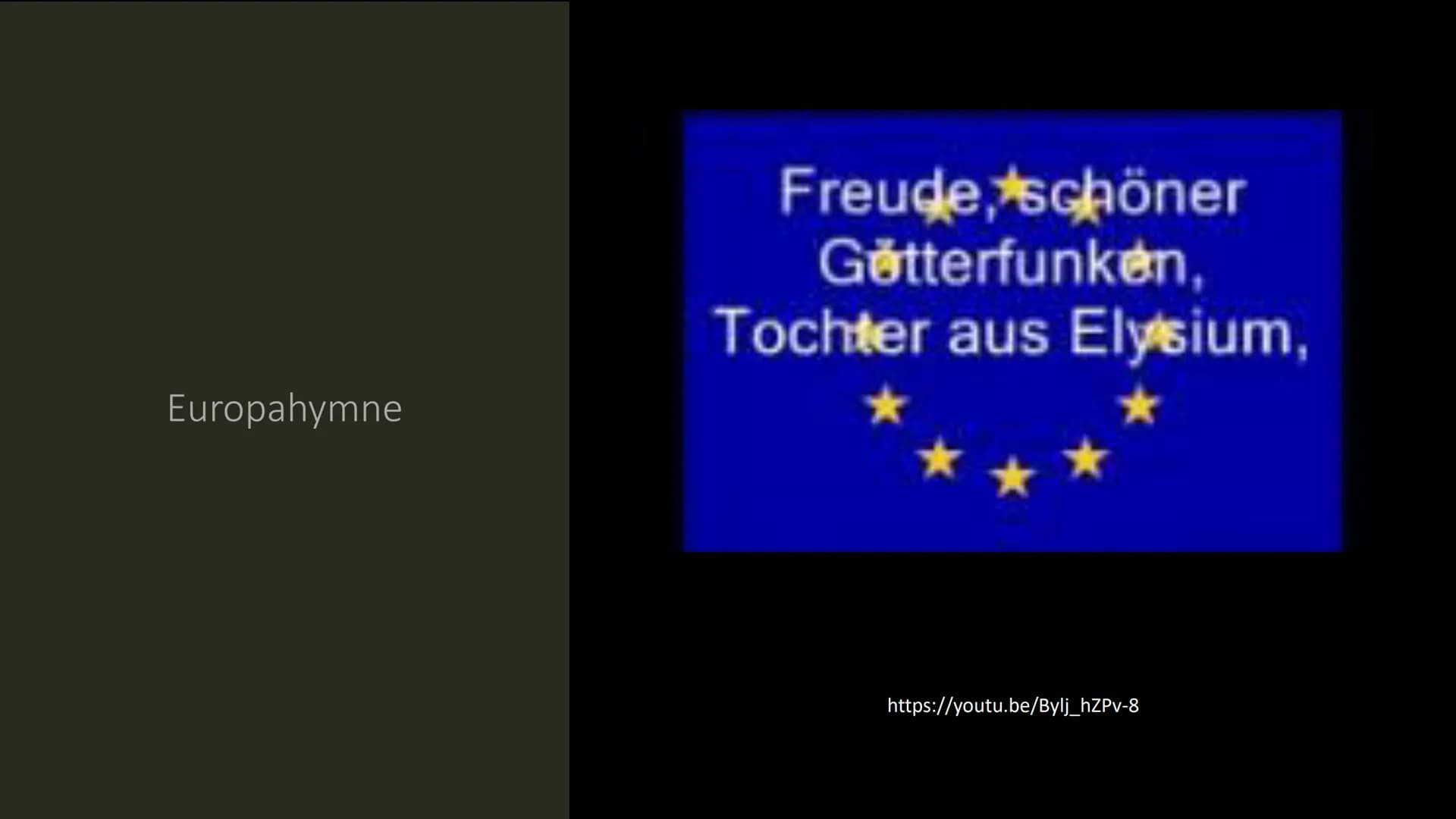Europahymne
Freude, schöner
Götterfunken,
Tochter aus Elysium,
https://youtu.be/Bylj_hZPv-8 Die
Europäische
Union
Ein Vortrag von Vivien, La
